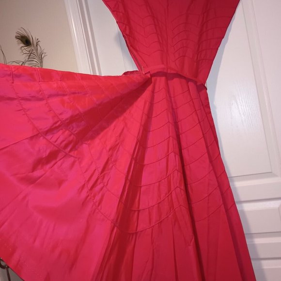 VTG 1950s Cadillac Ad Pin Up Taffeta Full Circle Skirt DRESS Glam Pin Up Scarce - Picture 6 of 12